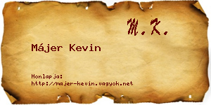 Májer Kevin névjegykártya